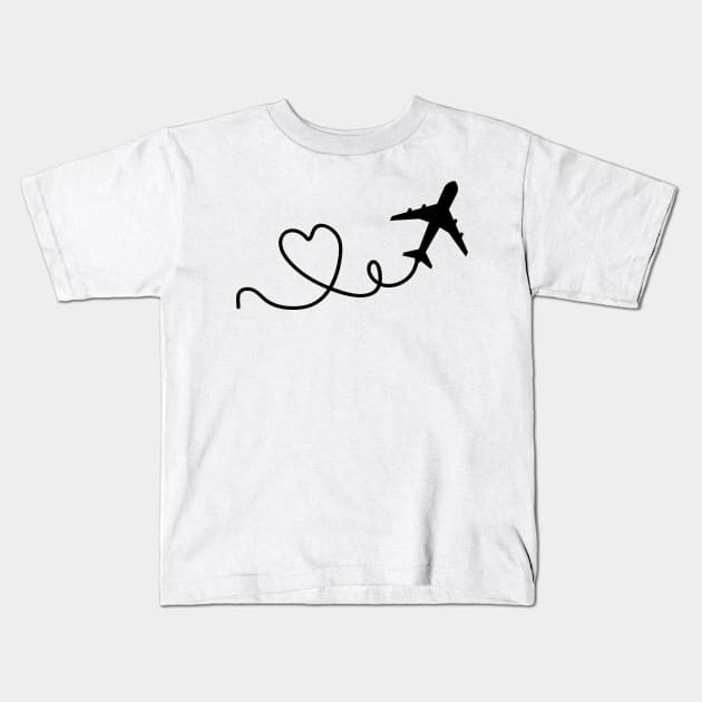 Airplane Heart - Airplanes Lover Gift Kids T-Shirt by TeeTypo